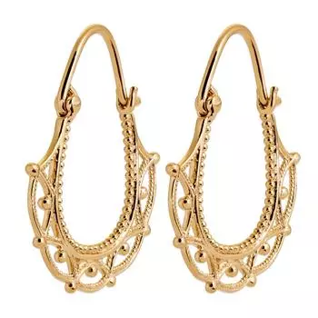 Les Trsors De Lily [R7477] - Позолоченные серьги-кольца Клеапатры - 25x20 мм, 5 мм