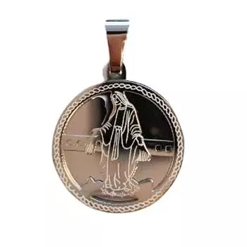 Les Trsors De Lily [R8069] - Подвеска из стали Дева Мария посеребренная - 25 мм