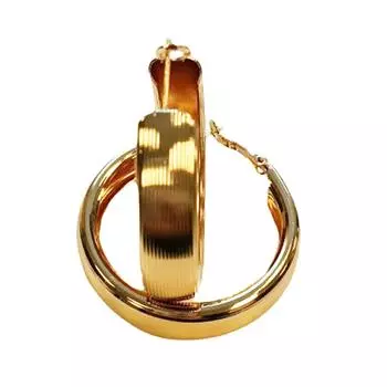 Les Trsors De Lily [R8097] - Серьги-кольца «Клеопатра» золотистые 40 мм 8 мм