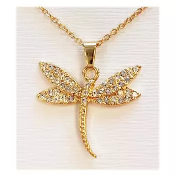 Les Trsors De Lily [R8132] - Колье дизайнерское Стрекоза белое золото - 25x25 мм