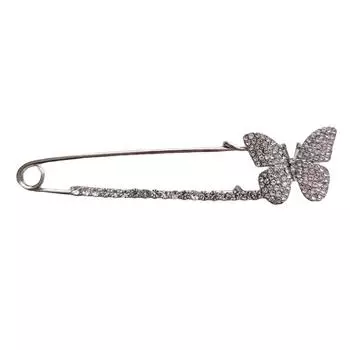 Les Trsors De Lily [R8176] - Дизайнерская брошь Sissi серебристо-белая (бабочка) - 88x20 мм