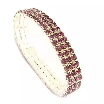 Les Trsors De Lily [R8206] - Фиолетовый эластичный браслет Sissi со стразами - 10 мм