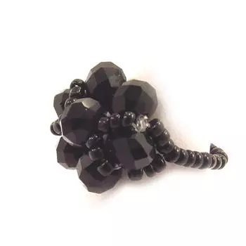 Les Trsors De Lily [R8214] - Регулируемое кольцо с черным жемчугом Scarlett - 15 мм