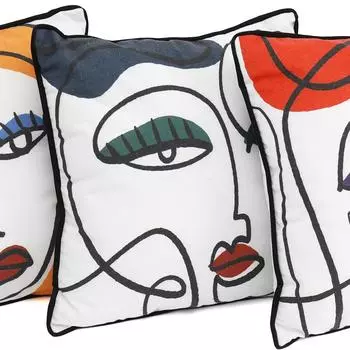 Les Trsors De Lily [R8321] - Дизайнерская подушка Arty разноцветный синий - 40x40 см