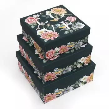 Les Trsors De Lily [R8332] - Набор из 3 скворечников Ботанический сад разноцветный темно-синий - 20- 18 и 16 см коричневый