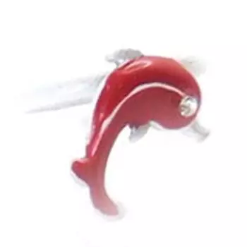 Les Trsors De Lily [R8354] - Детское кольцо Le Monde de Coralie красное (дельфин) - 15x13 мм