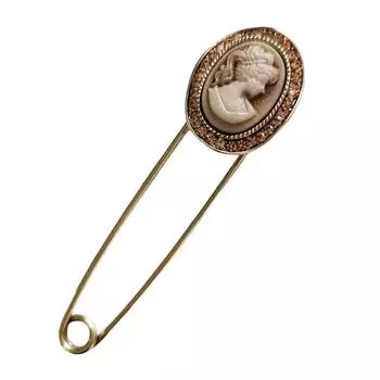 Les Trsors De Lily [R8500] - Дизайнерская брошь Divine Cameo коричневая - 7 см- 25x20 мм