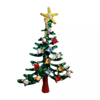 Les Trsors De Lily [R8503] - Дизайнерская брошь Елка зеленая - 50x30 мм