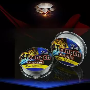 Леска 100 м X4 Прочная леска Мягкая и износостойкая плетеная леска из полиэтилена Морская рыболовная дорога Снасти для ловли на сублинии 0.4