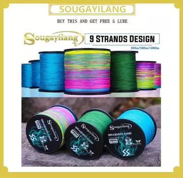 Леска 300 м/500 м/1000 м 3 цвета плетеные лески 9 нитей PE спиннинговая рыболовная катушка плетеная леска 300m-0.14mm-7.6kg синий