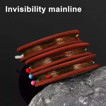 Леска для ловли рыбы с невидимым пятном и силиконовым держателем для поплавка, вертлюжком, грузилом, ручной работы, нейлоновой леской, рыболовными принадлежностями A