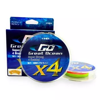 Леска Great Ocean PE 4 шт. 2 5 цветов Шаг изготовления 500 м Средняя прочность Джиггинг Высокая прочность Высокая водоотталкиваемость Применение Японский