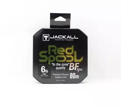 Леска Jackall Fluorocarborn, красная шпуля BF Spec 6 фунтов, 80 м (8952) чистый