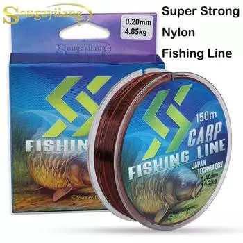 Леска нейлоновая леска сверхпрочная нейлоновая леска 150-300 м японский материал для ловли карпа 150m&0.23mm разноцветный