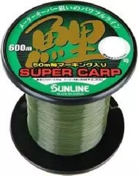 Леска нейлоновая SUNLINE Super Carp 600 м 14 матово-зеленый № зелёный