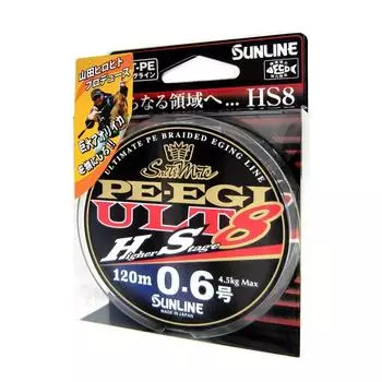 Леска SUNLINE PE Salt Mate PE Egi ULT HS8 120 м 8 шт. Светло-зеленый 0,6 4,5 кг Белый, розовый,