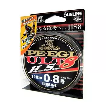 Леска SUNLINE PE Salt Mate PE Egi ULT HS8 120 м 6 кг 8 штук Светло-зеленый Нет. 0.8 Белый, Розовый,