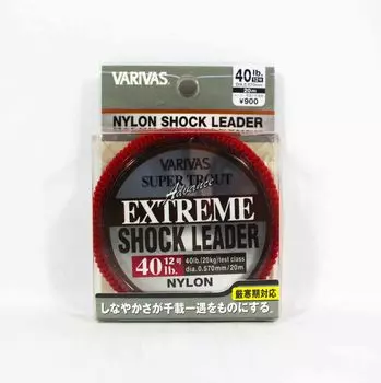 Леска Varivas Nylon Super Trout Advance Extreme Shock Leader 30 м 40 фунтов (2392) красный