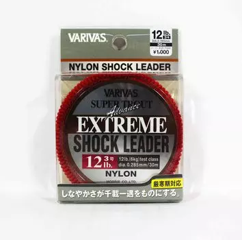 Леска Varivas Nylon Super Trout Advance Extreme Shock Leader 30 м 12 фунтов (2262) красный