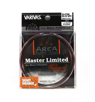 Леска Varivas PE Trout Area Master Limited, 75 м, оранжевый полиэтилен 0,175 5,5 фунта (5008) оранжевый