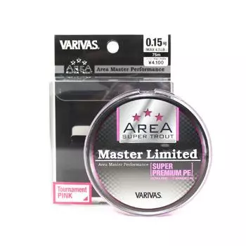 Леска Varivas PE Trout Area Master Limited, 75 м PE, 0,15 4,5 фунта (4919) розовый