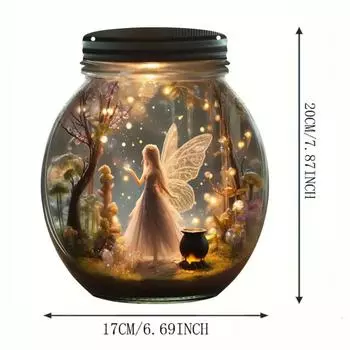 Лесная фея в бутылке акриловые колокольчики ветра крылья бабочки девочка эльф подвесное украшение картина принцессы для стены окна коридора