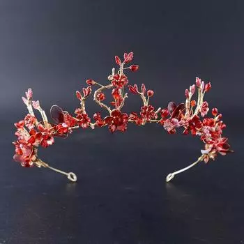 Лесной барокко Корона свадебное платье свадебные аксессуары для волос свадебные красные головные уборы цветочные ветки аксессуары для волос