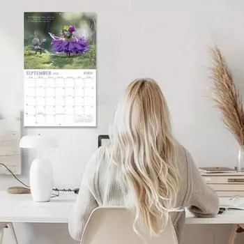 Лесной настенный календарь 2025 года для домашнего офиса Лесные животные Календарь 12-месячный Лесной фольклорный художественный календарь Подарок для любителей животных 1pc