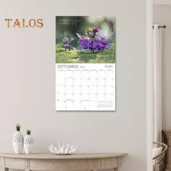 Лесной настенный календарь 2025 года для домашнего офиса Лесные животные Календарь 12-месячный Лесной фольклорный художественный календарь Подарок для любителей животных 1pc