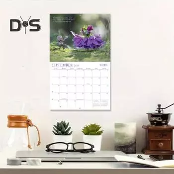 Лесной настенный календарь 2025 года для домашнего офиса Лесные животные Календарь 12-месячный Лесной фольклорный художественный календарь Подарок для любителей животных 1pc