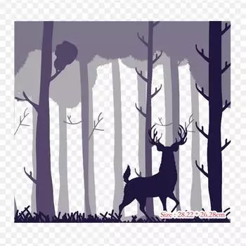 Лесной олень, силуэт северного оленя, термопереносная печать, виниловые нашивки, наклейки для одежды, аппликации «сделай сам», моющиеся нашивки