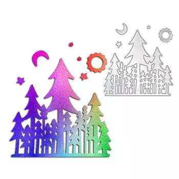 Лесной замок, дизайн, стиль, трафарет для резки металла для DIY, скрапбукинг, альбом, фототиснение, бумажная карта, ремесленный декор серебряный