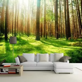 Лесные обои Фэнтези Солнечный лес Фреска Hd Природные пейзажи Обои Гостиная Спальня Детская комната 3d Фреска Украшение 200 cm(W) x 140 cm(H)