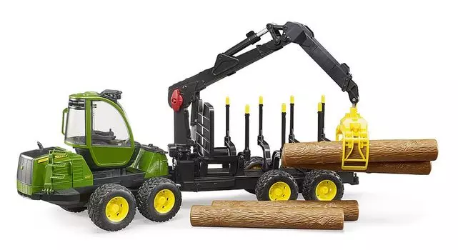 Лесовоз с грейферным краном Bruder JD 1210E 4 BR02133 (с бревнами)
