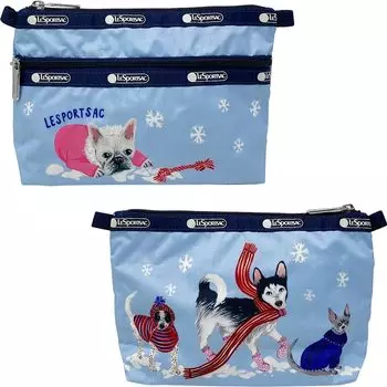 LeSportsac Чехол для аксессуаров Косметичка-клатч 7105 PUPS [LeSportsac] Женская (СНЕЖНАЯ КОСМЕТИКА) [Элемент]