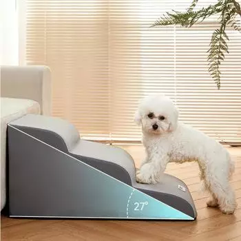 Лестница для дивана для собак, двухъярусная лестница, нескользящая лестница для маленьких собак, пожилых собак, пандус для домашних животных, коврик для ног, который можно снять и постирать, ступеньки, товары для животных