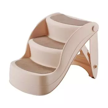 Лестница для домашних животных, 3 уровня, ступеньки для собак, безопасная, прочная, складная, противоскользящая, удобная для хранения, пандус для домашних животных для помещений серый