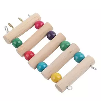 Лестница для домашних животных Мост Деревянные качели Портативные Мышь Хомяк Попугай Канарейка Игрушки для домашних животных (5Шагов S)