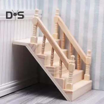 Лестница для кукольного домика Мини деревянная мебель Поручень Лестница 1:12 масштабных миниатюрных лестниц для кукольного домика, аксессуары для микроландшафта своими руками