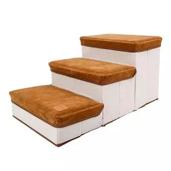 Лестница для маленьких собак, кошек, домашних животных, 3 ступени для домашних кошек, собак, щенков, коричневая