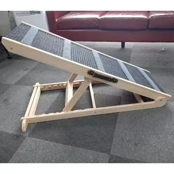 Лестница для рампы из натурального дерева для домашних животных, портативная складная лестница с 6 регулируемой высотой для дивана, дивана Pine wooden basic