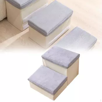 Лестница для собак Пожилой диван Пандус Классический для кровати или дивана 2 ступени Травмированная кошка Лестница Pet серый