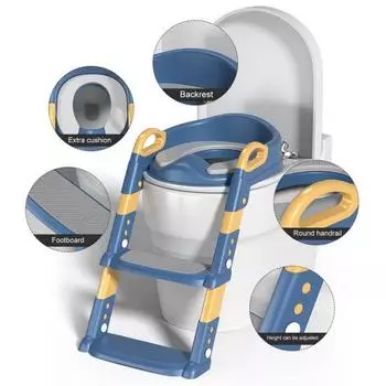 Лестничное сиденье для унитаза Эргономичный дизайн Водонепроницаемый мягкий коврик Нескользящий табурет-ступенька A