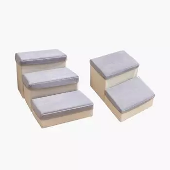 Лестницы для собак Лестница для домашних животных Широкая съемная моющаяся крышка Портативная мягкая лестница Подходит для котят Маленькие собаки Котенок поднимается наверх Дом 2 Ladder 40x35x20cm