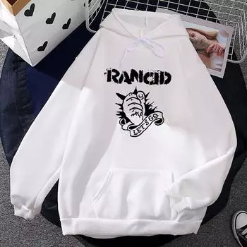 Let s Go Rancid Hoodies Rock Band Hip Hop Fashion Sweatshirts Мужская/Женская Одежда Флис Теплые Harajuku Printed Pullovers Унисекс XS серый