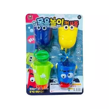 Let s Toy Bath Play Cup Set of 4, корейские игрушки для ванны