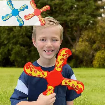 Летающая игрушка для детей и взрослых - 9x9 дюймов, легко бросаемая крестовая летающая игрушка для начинающих - красочный дизайн из мягкой пены для игр на открытом воздухе One Size