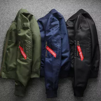 Летающая куртка мужская весенне-осенняя тонкая одежда в стиле милитари мужское пальто больших размеров с лентой J2782b M чёрный