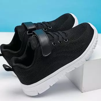 Летающая тканая детская повседневная обувь, школьная обувь, кроссовки на липучке для мальчиков и девочек 29 красный