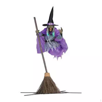 Летающая ведьма Хэллоуин Декор на метле, Летающая парящая ведьма, Новинка, Хэллоуин украшения для вечеринки